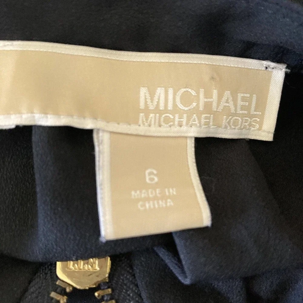 Michael Kors Blouse Womens‎ Size 6 Long Sleeve 1/4 Zip Navy Blue Pullover